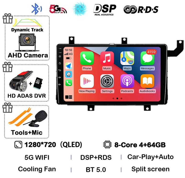Android 14 Carplay Auto Для Toyota Tacoma N300 2015 2016 2017 2018 2019 2020 2021 Автомагнитола GPS Стерео Мультимедийный плеер BT DSP