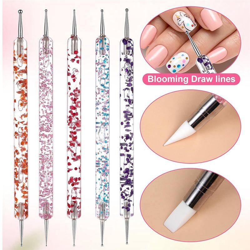 Тренд 2025 года Набор инструментов для нейл-арта 10 шт. Для доттинга и лепки - Двусторонние для дизайна, Золотая фольга, Резьба, Роспись и 3D-эффекты