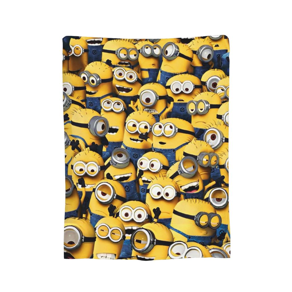 M-Minions Cute Cartoon Blanket Multi-size Warm Cozy Fluffy Throw Blankets for Sofa Couch and Bed