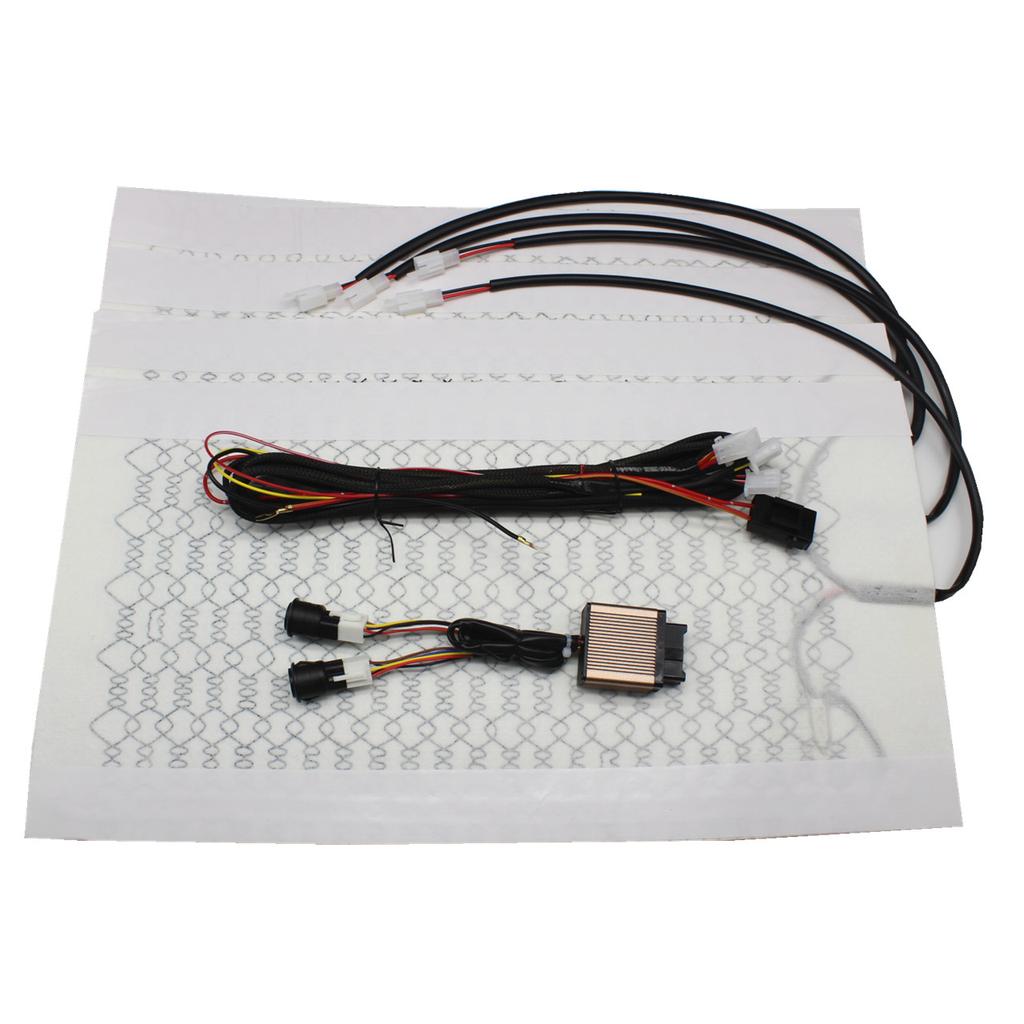 4 шт., 3 уровня, 12 В, углеродное волокно, универсальный автомобильный обогреватель, накладки на сиденья, зимнее теплое сиденье