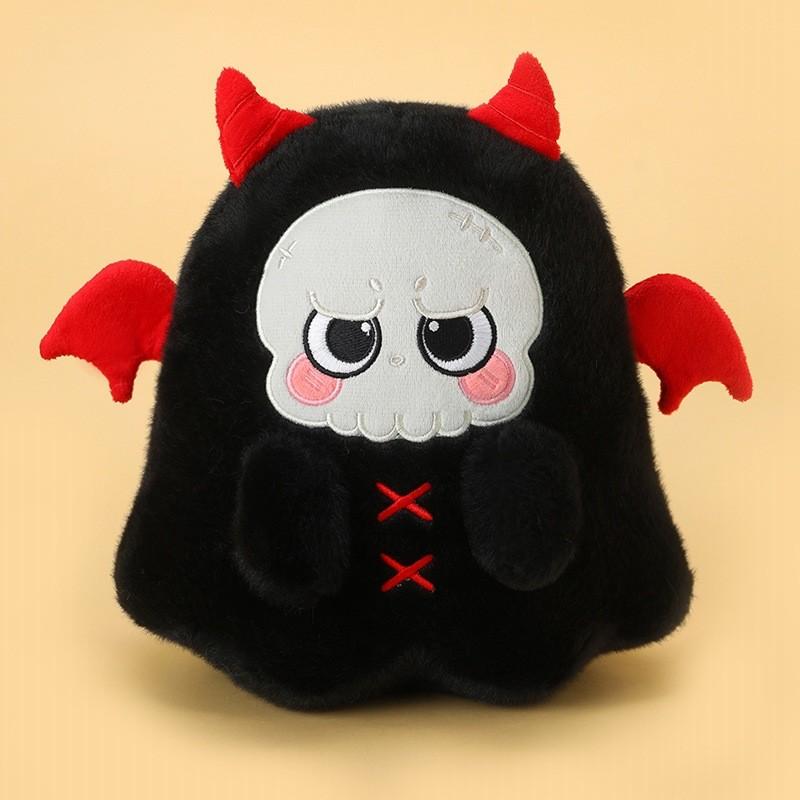 Halloween Black And Red Ghost Skull Plush Doll Pillow For Party And Kids