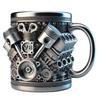 Кружка для кофе на тему двигателей V8 Ручная работа Кофейная чашка для автолюбителей Забавная 3D Большая вместимость Чайная кружка для горячих напитков для дома, офиса