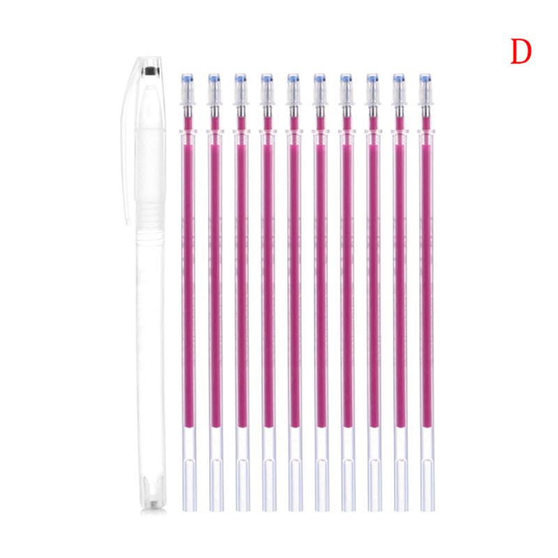 New 10Pcs Heat Erasable Pen High Temperature Disappearing Fabric Marker Tailoring