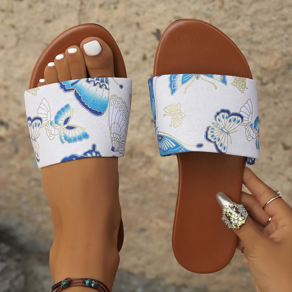 Fashion Women's Shoes 2024 Summer New Flat Flip Flops Women's Open Toe Beach Casual Flip Flops