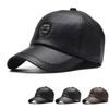 PU Winter Baseball Cap Men Snapback Hat Adjustable Winiter Warm Earflaps Homme Hats Hip Hop Hats