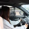 Автомобильная солнцезащитная шторка на присоске, на направляющей, автомобильный солнцезащитный козырек, теплоизоляция, защита от посторонних глаз, черная сетчатая ткань, защита от УФ, моющаяся