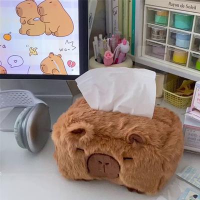 Мультяшная плюшевая коробка с салфетками Capybara, креативный дизайн, милая коробка с салфетками Capybara, украшение для дома для друзей, подарки на день рождения, Рождество