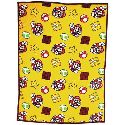 Одеяло Marushin Nintendo Super Mario Mario Sweet Rubber Blanket Polyester Meyer Cute Fluffy Stylish Cold Weather Goods 4555003600