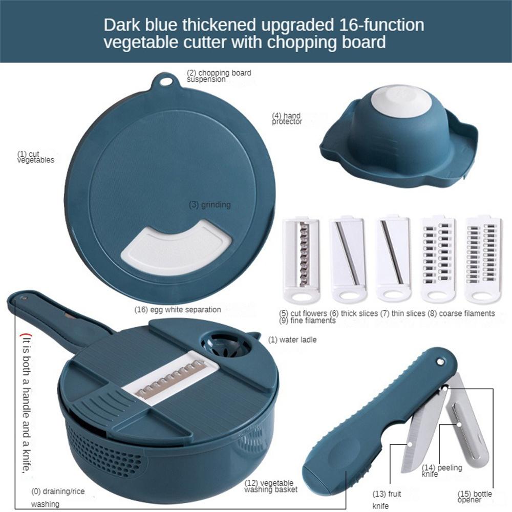 Многофункциональная овощерезка, ломтерезка, ручная картофелечистка, лезвия для нарезки кубиками, терка для фруктов, измельчитель для кухни, измельчитель
