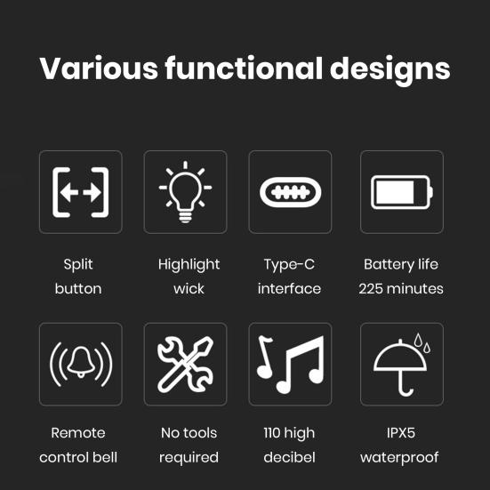 1 комплект электрического велосипедного сигнала со светодиодной подсветкой, простая установка, водонепроницаемая, высокая яркость, велосипедная передняя фара для шоссейных велосипедов MTB