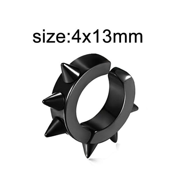 Новые популярные 1 шт. серьги-клипсы из нержавеющей стали безболезненные для мужчин/женщин панк черные непирсинг поддельные серьги ювелирные изделия подарки