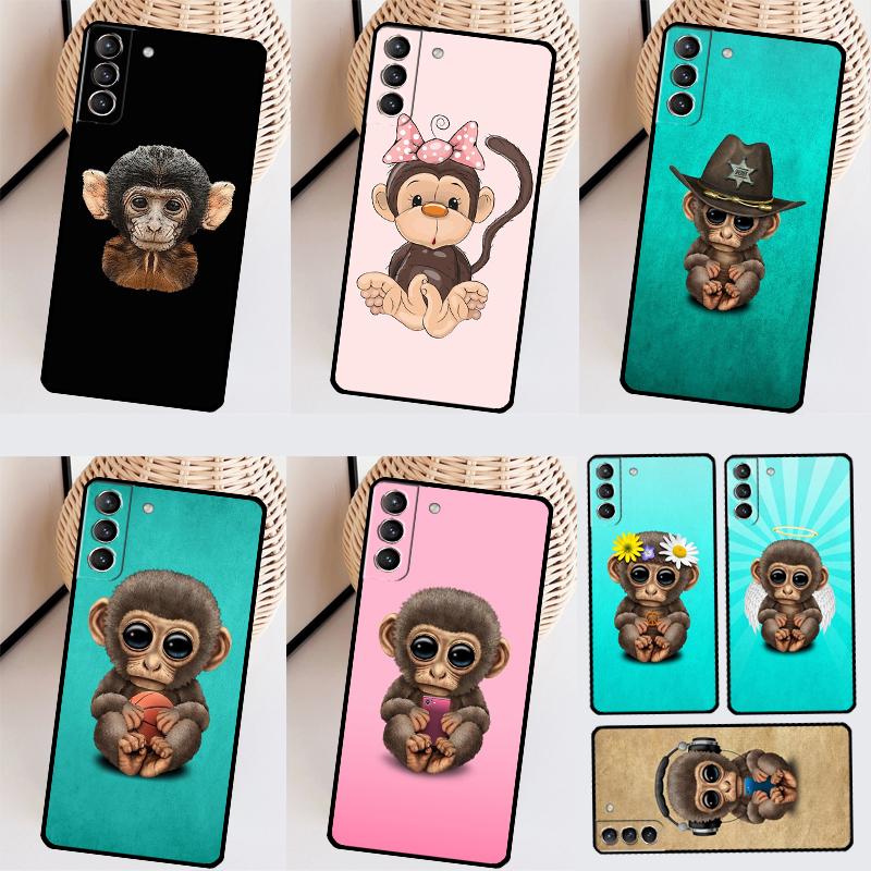 Чехол с обезьяной, гориллой, обезьянкой для Samsung Galaxy S23 FE S20 S21 S22 Ultra S8 S9 S10 Plus Note 10 20 Ultra Мягкая крышка