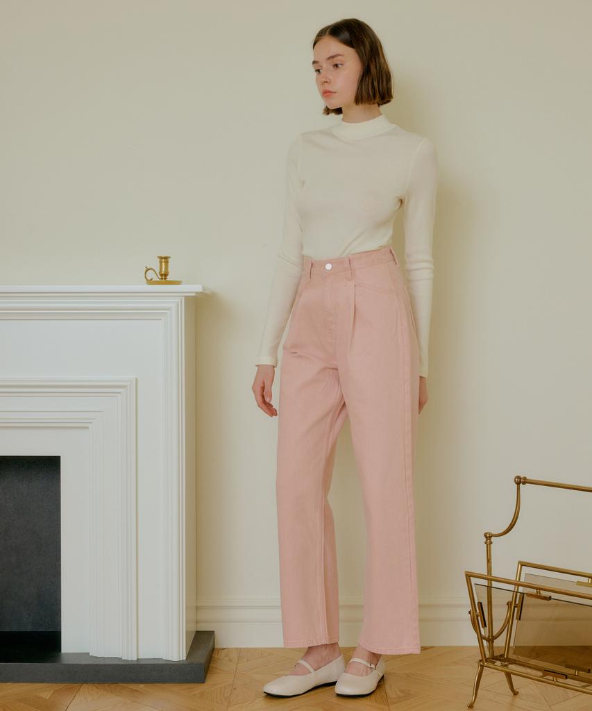 YUPPE Tucked Cotton Pants_Pink
