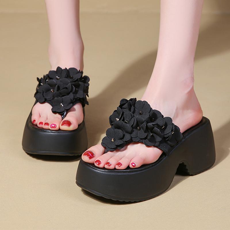Fashion High Heels Women Slippers Clip Toe Flower Shoes Fashion Woman Heeled Sandals 2025 SummerDress Designer Pumps Mujer Zapatillas
