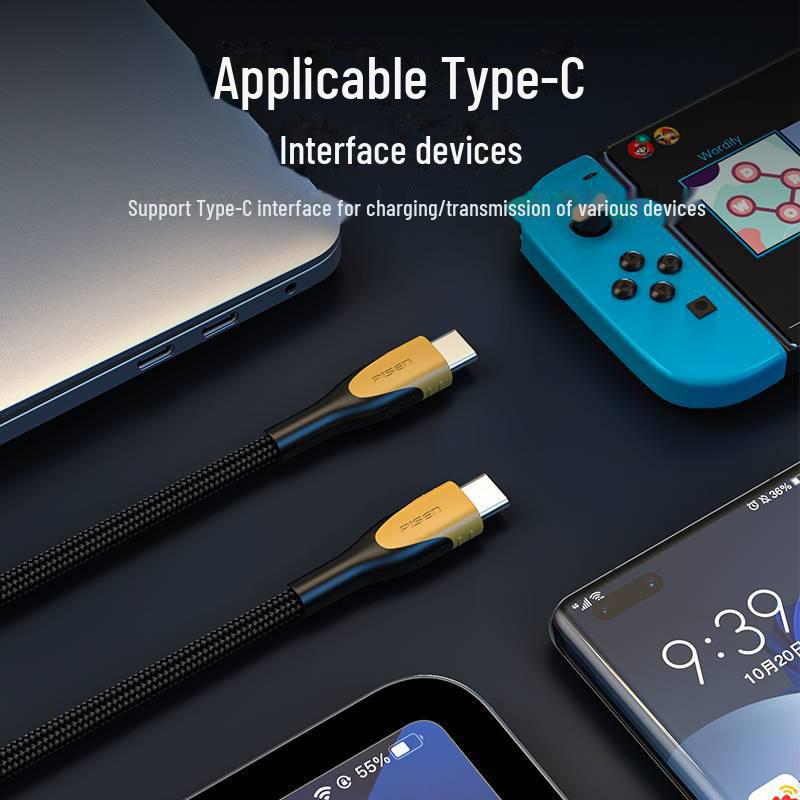 Кабель PISEN Dual USB-C 240 Вт для MacBook Pro, PD3.1, мобильных телефонов и планшетов