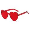 Transparent Jelly Color Love Heart Sunglasses For Men And Women Peach Heart Sunglasses