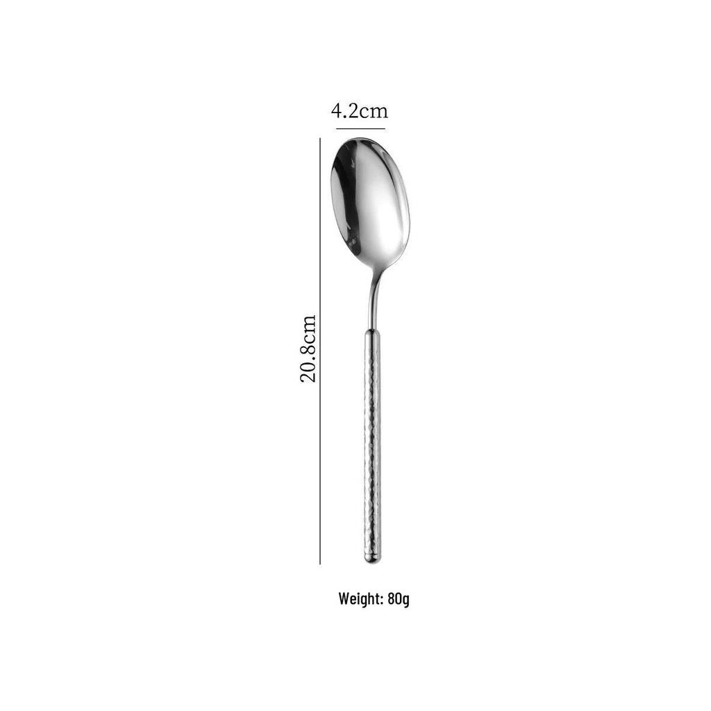 Набор столовых приборов с круглым бриллиантом: Нож для стейка из нержавеющей стали 304, Вилка, Ложка, Лопатка, Половник, Шумовка, Лопатка для жарки.