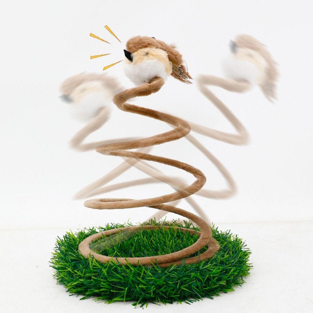 Creative Cat Scratching Tray Plush Sparrow Interactive Cat Toy Cat Spring Toy  Indoor Play