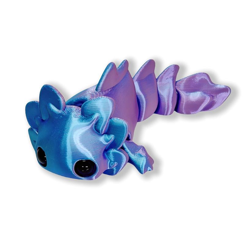 Набор маленьких животных, напечатанных на 3D-принтере, Милый детеныш саламандры с подвижными суставами, 3D-печатные животные для дома, офиса, рукоделия, Печатные фигурки, Рождественские подарки