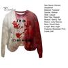 Женская толстовка с принтом 3D Bloodstain с круглым вырезом, повседневная, с капюшоном на Хэллоуин, с привидениями, с длинными рукавами, свободная толстовка с капюшоном