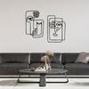 2pcs Abstract Bicasso Style Face Hand Iron Art Minimalisty Metal Wall Art - Modern Home Decor for Bedroom, Living Room, or Bathroom.