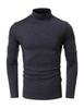 Autumn and Winter High-neck Men's Bottom Shirt Long-sleeved T-shirt Solid Color