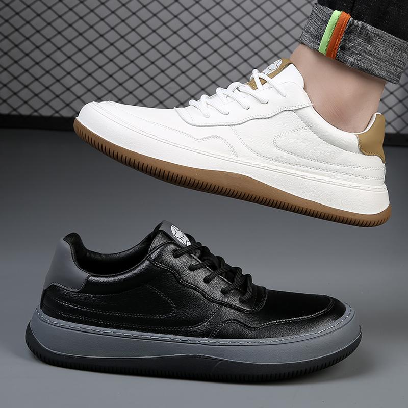 Мода 2025 Мужская повседневная кожаная обувь Высокое качество На шнуровке Повседневная мужская обувь Нескользящая Амортизирующая Мужские кроссовки Zapato Para Hombre