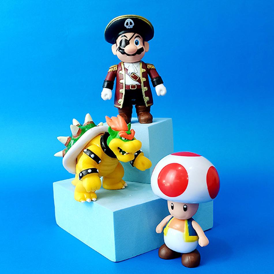 Фигурки Super Mario Bros Набор из 12 штук Подвижные суставы Аниме-аксессуары Модели Куклы Для Детских Игрушек Подарки на вечеринку