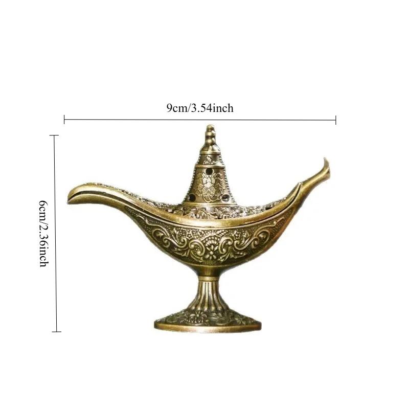 Прочная металлическая аромалампа в античном стиле для благовоний, очистка воздуха, подарки, лампа Алладина для загадывания желаний, домашний декор