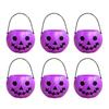 6PCS Set 6cm Size Halloween Pumpkin Jar With Lid Mini Basket Pumpkin Bucket Triangular Eyes Trick Or Treat Buckets Candy Holder