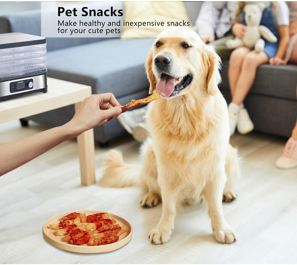 Сушилка-дегидратор для пищевых продуктов BioloMix BD1200, 5 лотков, не содержит BPA, цифровой таймер, контроль температуры, для фруктов и овощей