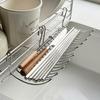 Expandable Stainless Steel Drain Rack Multifunctional Hanging Storage Basket Drain Tray Kitchen Sink Organizer Adjustable Rack