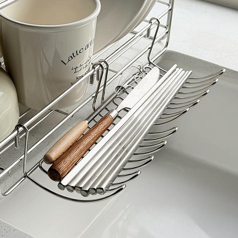 Expandable Stainless Steel Drain Rack Multifunctional Hanging Storage Basket Drain Tray Kitchen Sink Organizer Adjustable Rack