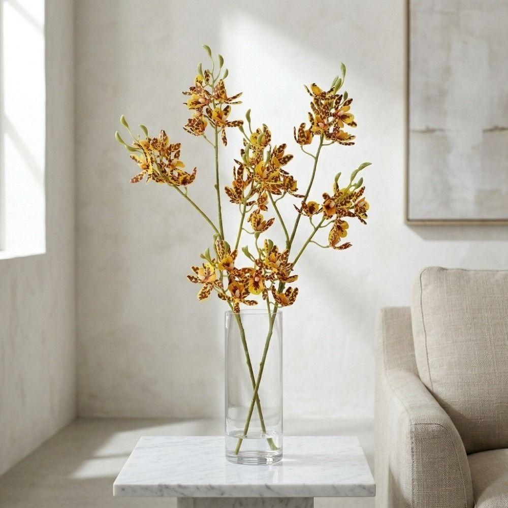 Small Butterfly Orchid Simulation Mini Orchid Real Touch Fake Flower Branch Outdoor Garden Decor