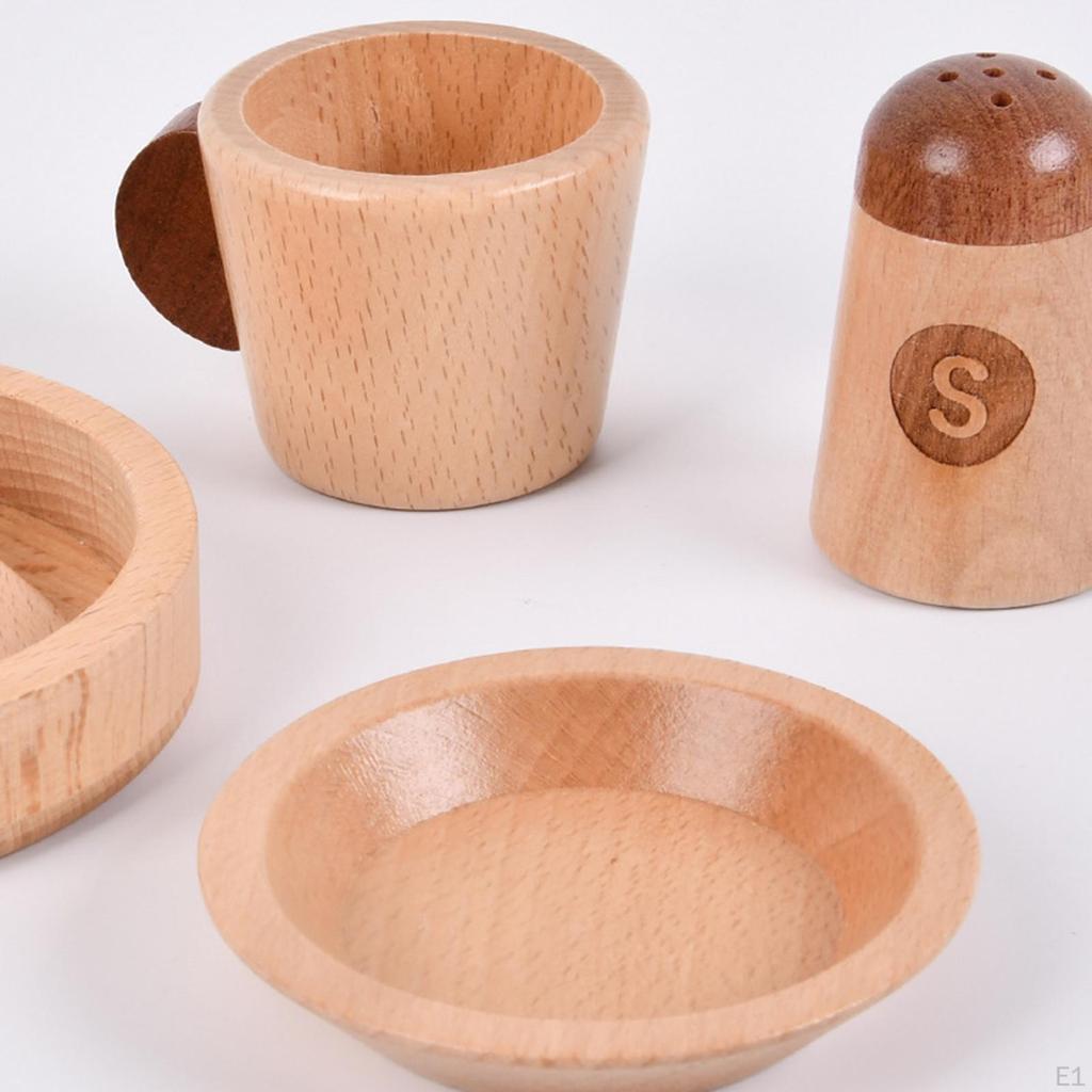 Игрушечная ролевая игра Посуда Монтессори Раннее обучение Деревянный набор для приготовления пищи Кухня Чай для