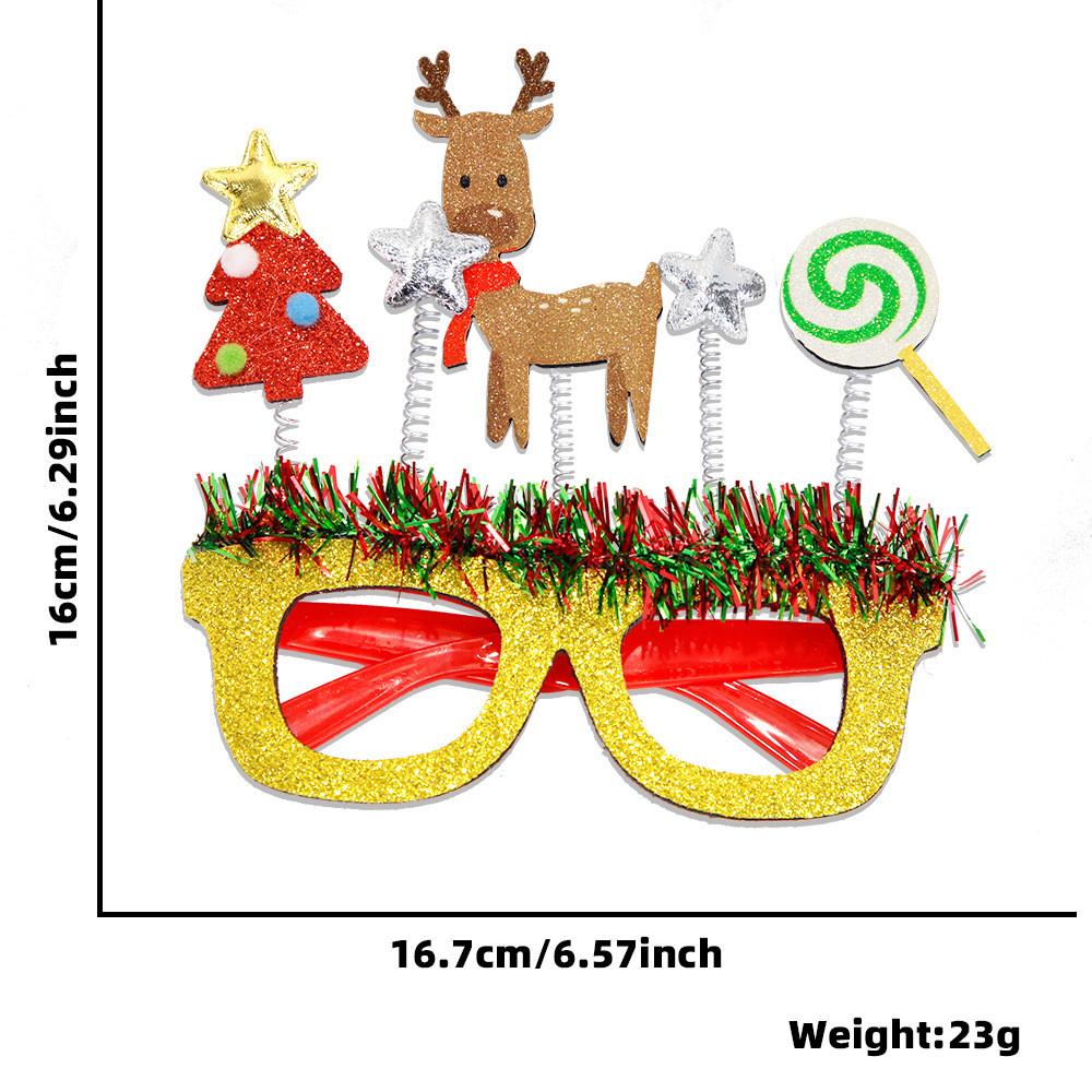 Festive Christmas Themed Cartoon Glasses Colorful Striped Frame For Holiday Parties