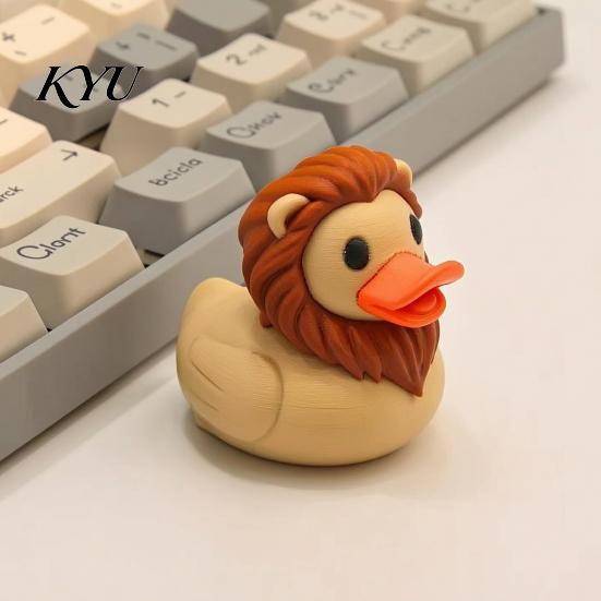 Miniature Animal Statues Cute Lion Duck Figurine, 3D Printed Desktop Ornament, Creative Decorative Tabletop Items Statue for Car Dashboard Shelf