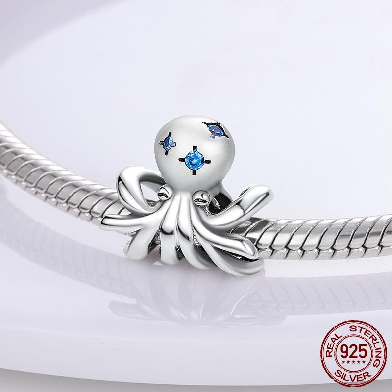 Pulsera 925 Sterling Silver Charm Octopus Cuttlefish Beads Fit Fashion Charms Silver Plata De Ley 925 Original Bracelet Jewelry