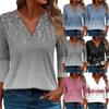 Women's T Shirt Tee Printed 3/4 Sleeve Daily Weekend Fashion Basic V Neck Regular Top