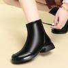 Ботинки для мам из натуральной кожи, осенне-зимние, нескользящие, женские, ботильоны, с застежкой-молнией сзади, женские, для езды