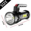 Portable LED COB USB Rechargeable Flashlight with Torch Waterproof Fishing Hunting Camping Work Flashlight Long-range Lighting