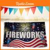 Pattern Letter Fireworks Flag Banner Fade Resistant Outdoor Gift Decoration