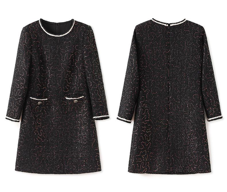 Winter Celebrity Sequin Tweed Dress for Women