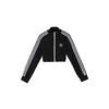 Adidas Originals Trefoil Stripe Zip-Up Stand Collar Short Jacket Women Jacket Black IP3004