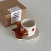 Керамический набор кофейных чашек с 3D-белкой, ручной работы Wutuo