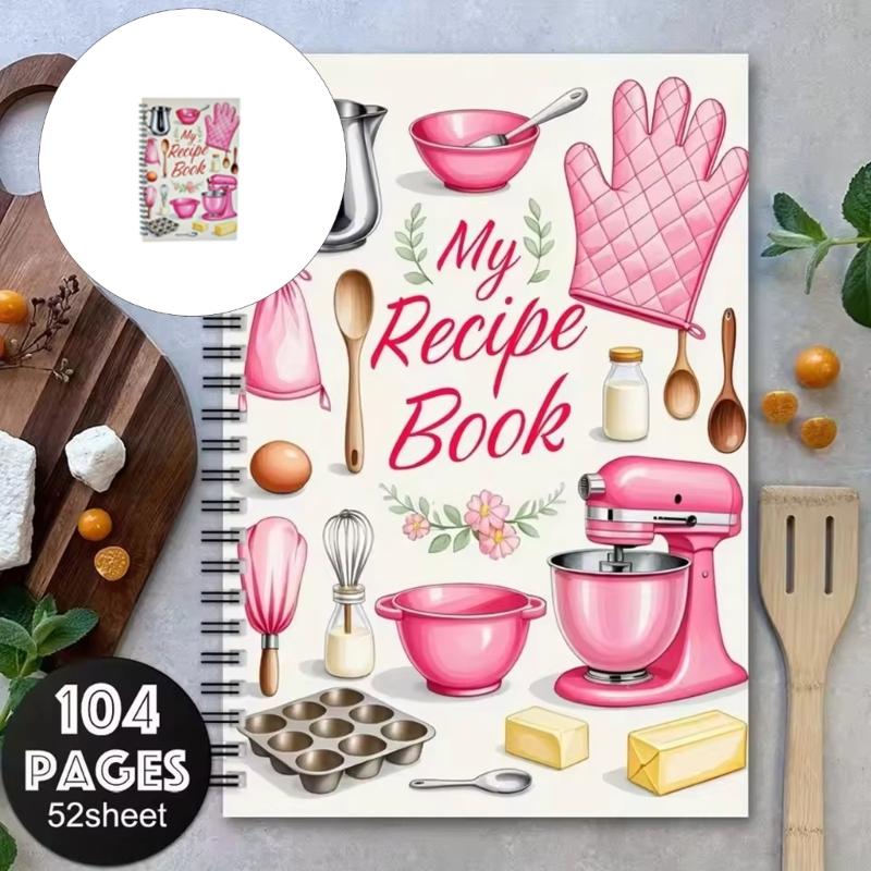 Портативная книга-органайзер рецептов на спирали для быстрого доступа в домах, на кухнях, для готовки. Многофункциональное применение.