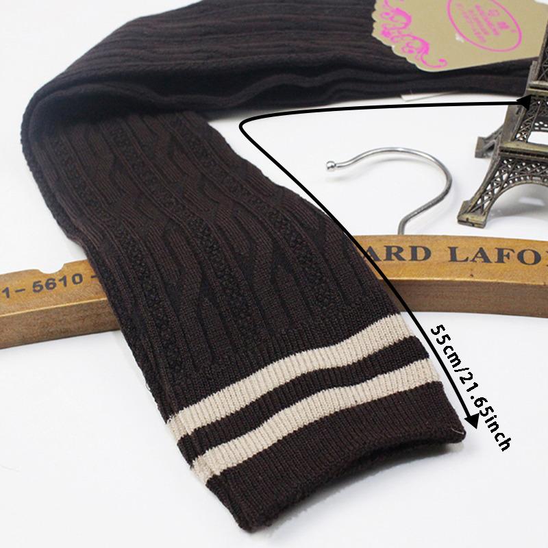 Женские полосатые хлопковые длинные носки Японские JK Черные Белые Гольфы выше колена Студентки Девушки Однотонные Длинные Гольфы Грелки для ног