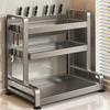 Kitchen Multi-functional 2-Tier Stainless Steel Storage Rack