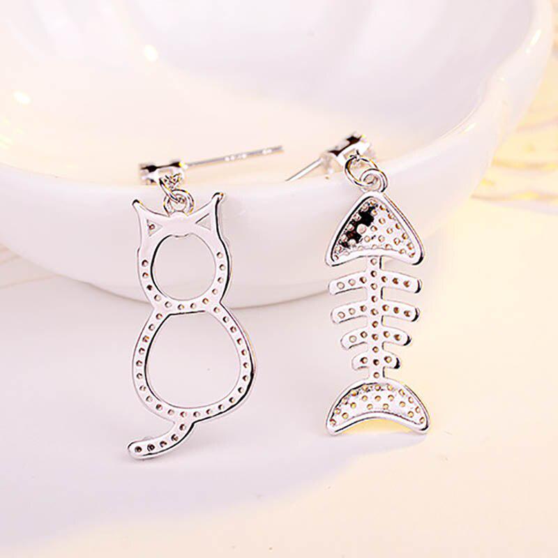 Серьги Lindon с цирконием, в форме кошки, рыбы, ювелирные изделия, серьги-капли для женщин, подарки для свадебной вечеринки