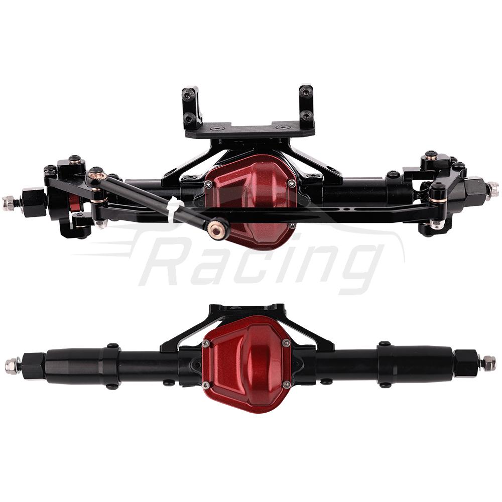 Metal Alloy Front Middle Rear Straight Axle with Servo Base for 1/10 RC Rock Crawler Car Axial SCX10 RC 4WD D90 Upgrade Parts
